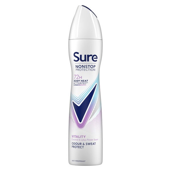 Sure Nonstop Protection Vitality Anti-Perspirant Aerosol 250 ml