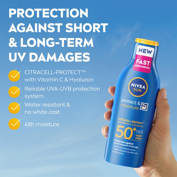 NIVEA SUN Protect & Moisture Sun Cream Lotion SPF 50+ 200ml