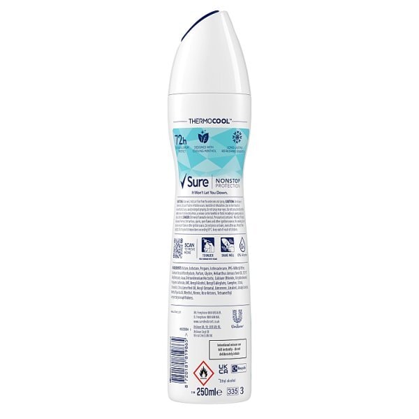 Sure Women Nonstop Cooling Aloe Vera & Eucalyptus 72hr Deodorant Spray 250ml