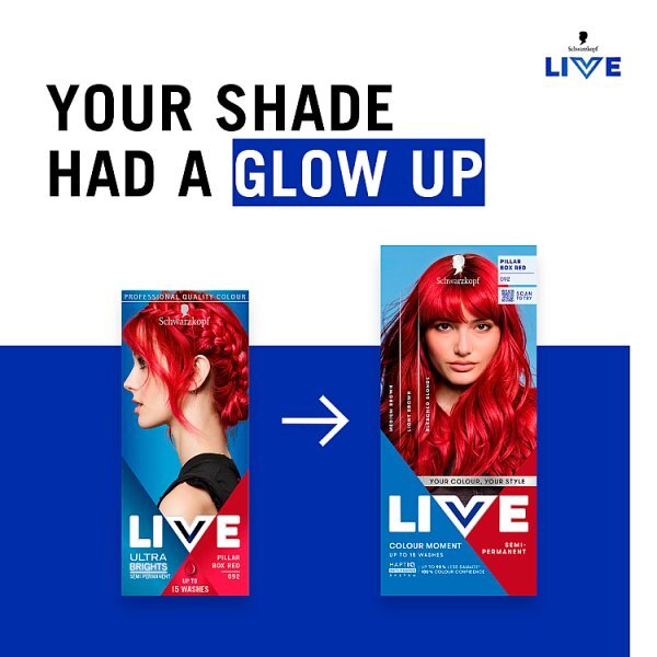 Schwarzkopf LIVE 092 Pillar Box Red Semi-Permanent Hair Dye