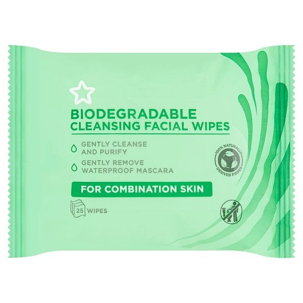 Superdrug Cleansing Biodegradable Face Wipes Combination Skin