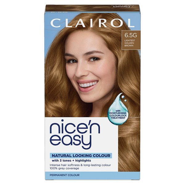 Clairol Nice'N Easy Crème Permanent Hair Dye 6.5G Lightest Gold Brown
