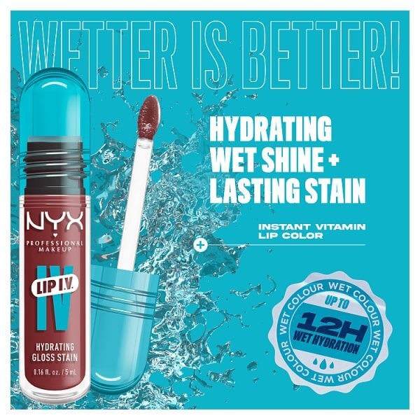 NYX Professional Makeup Lip IV Hydrating Lip Stain Gloss Hydra Honey