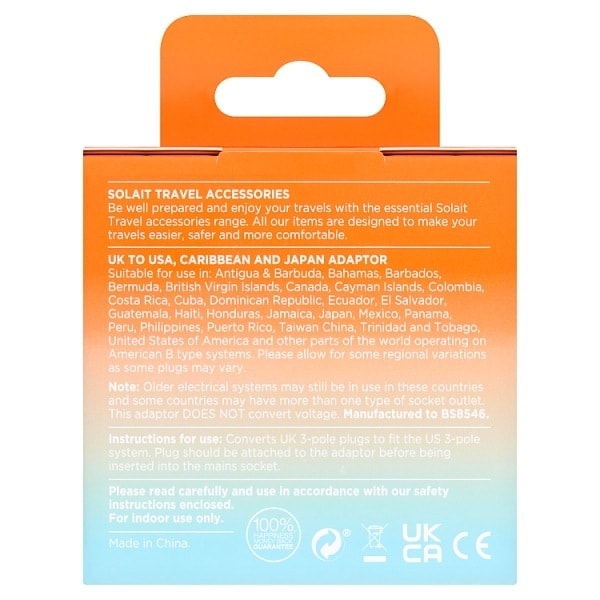 Solait UK To USA Travel Adaptor