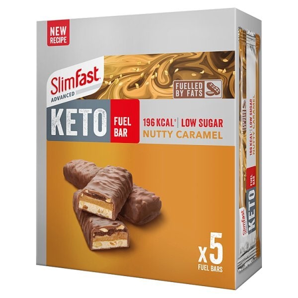 Slimfast Keto Bar Nutty Caramel 5 X 46G