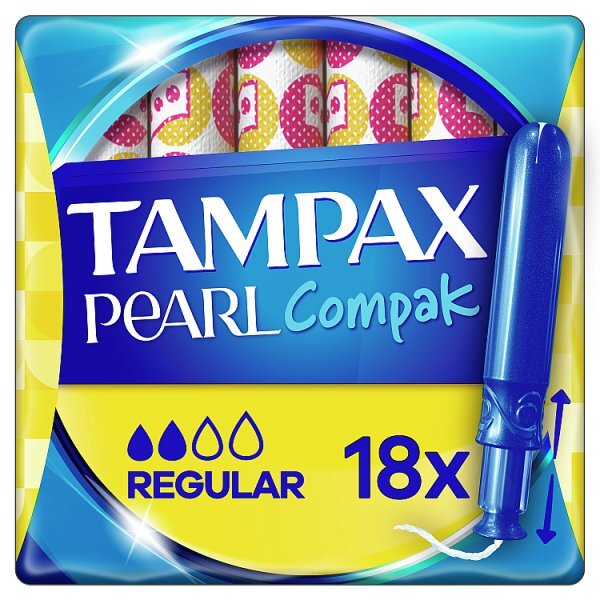 Tampax Compak Pearl Regular Applicator Tampons Single 18PK
