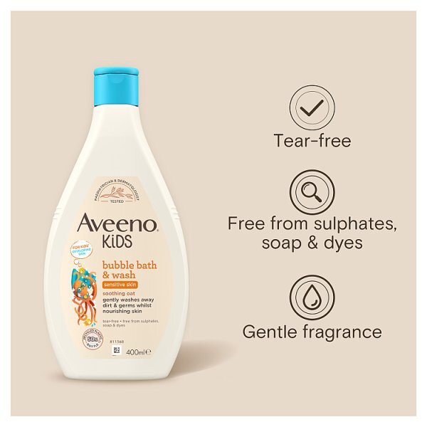 Aveeno Kids Bubble Bath & Wash 400ml