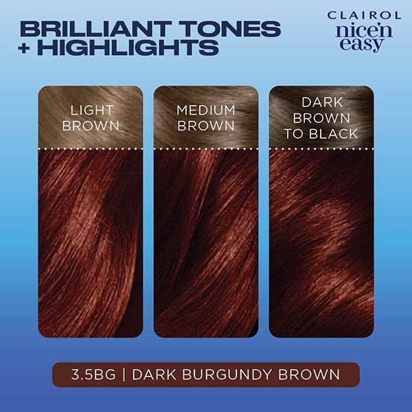 Clairol Nice'n Easy Hair Dye 3.5BG Dark Burgundy Brown