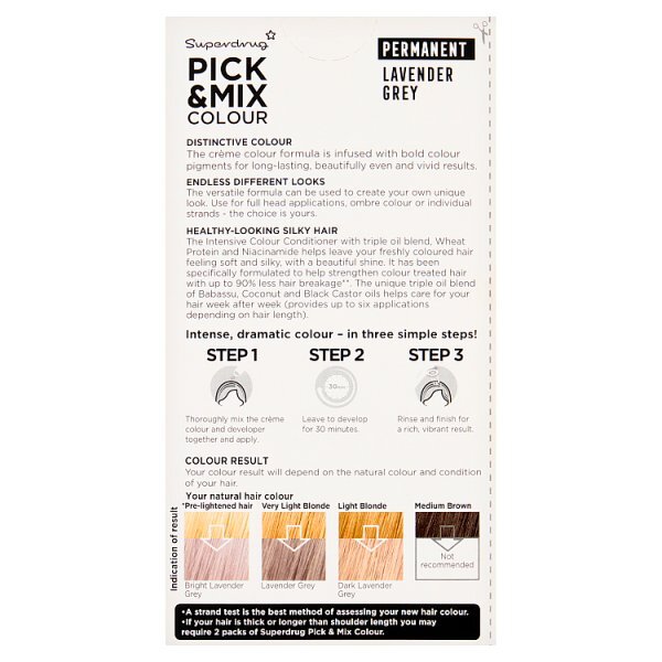 Superdrug Pick & Mix Lavendar Grey Permanent Hair Dye