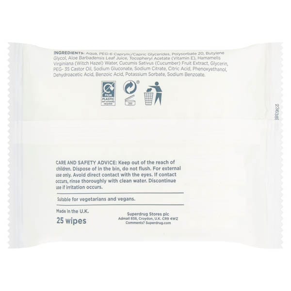 Superdrug Micellar Face Cleansing Wipes 25's