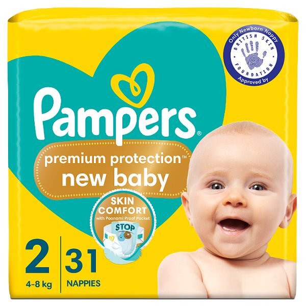 Pampers New Baby Size 2 Nappies Carry Pack x31