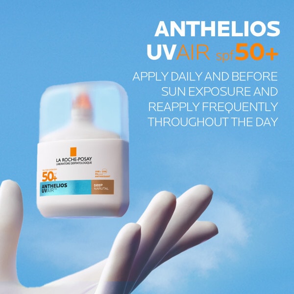 La Roche Posay Anthelios UVAir Serum Sunscreen SPF50+, shade: deep, with Hyaluronic Acid, Niacinamide & Vitamin E, for all skin types, 50ml