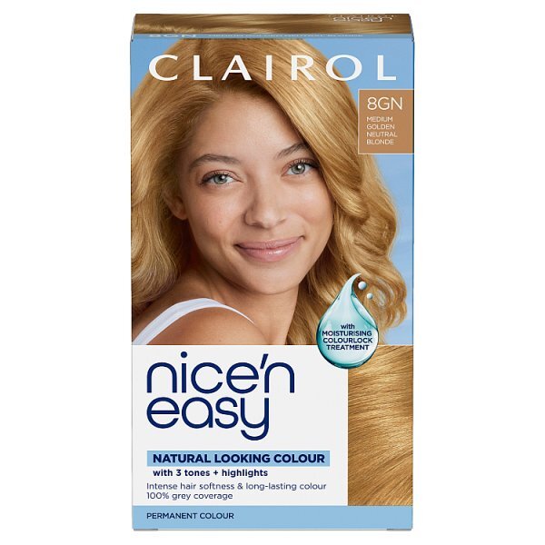 Clairol Nice'N Easy Crème Permanent Hair Dye 8GN Med Golden Blonde