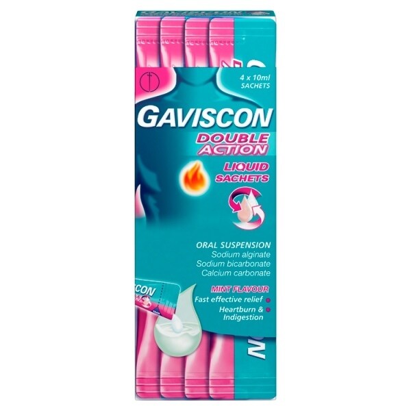 Gaviscon Heartburn Double Action Liquid Satchets Mint 4s