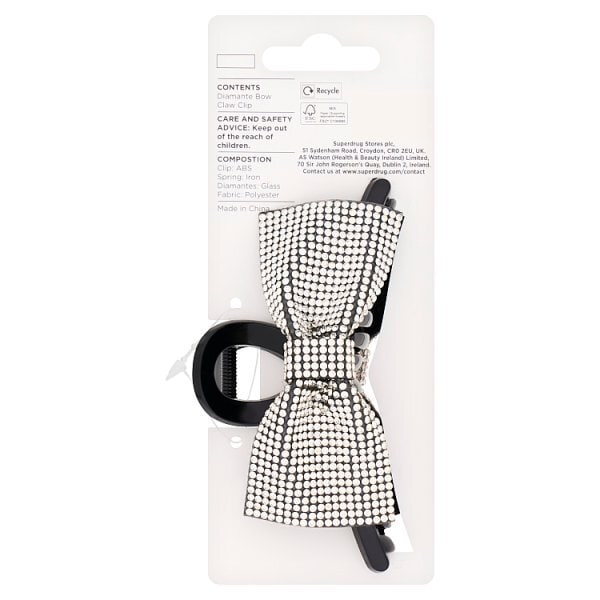 Studio London Diamante Bow Claw Clip
