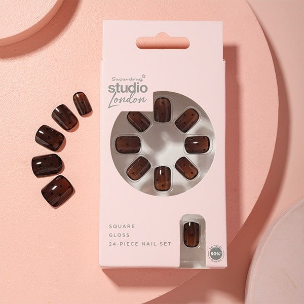 Studio London Black Polka Dot Sheer False Nails