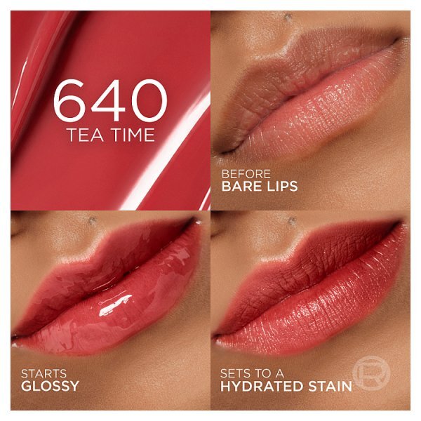 L'Oréal Paris Lip Tint, Hyaluron Tint Lip Stain Serum, Up to 2x More Hydrated Lips, 640 Tea Time