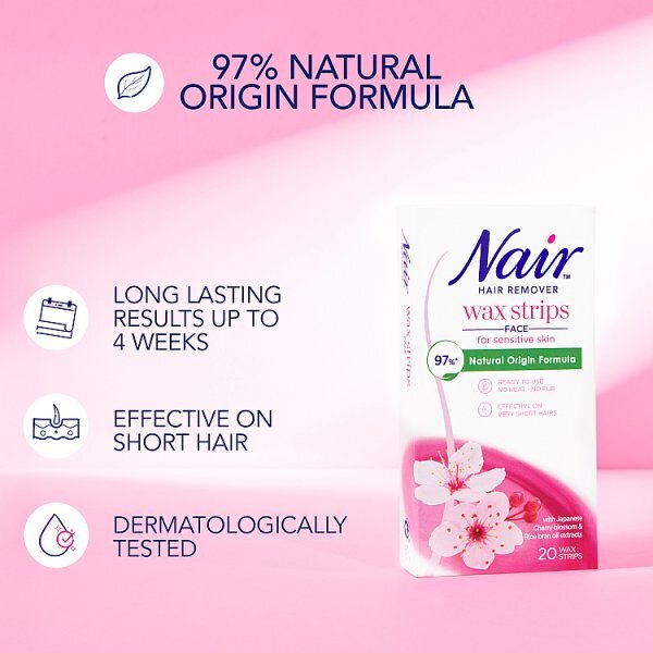 Nair Face Cherry Blossom Wax Strip For Sensitive Skin