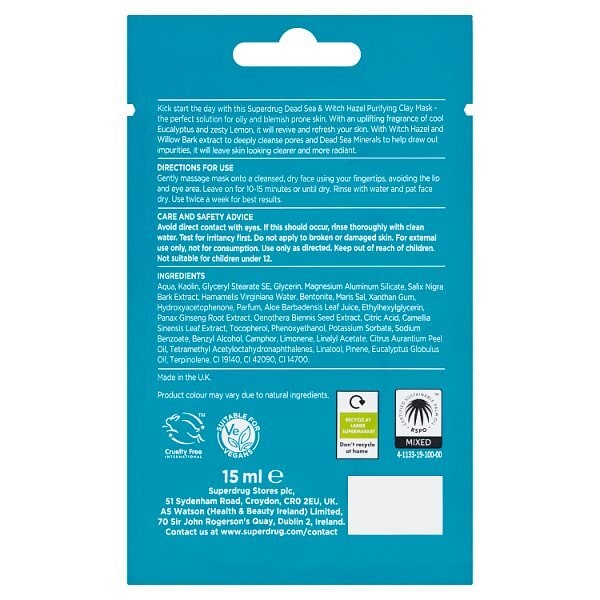 Superdrug Purifying Dead Sea & Witch Hazel Mask
