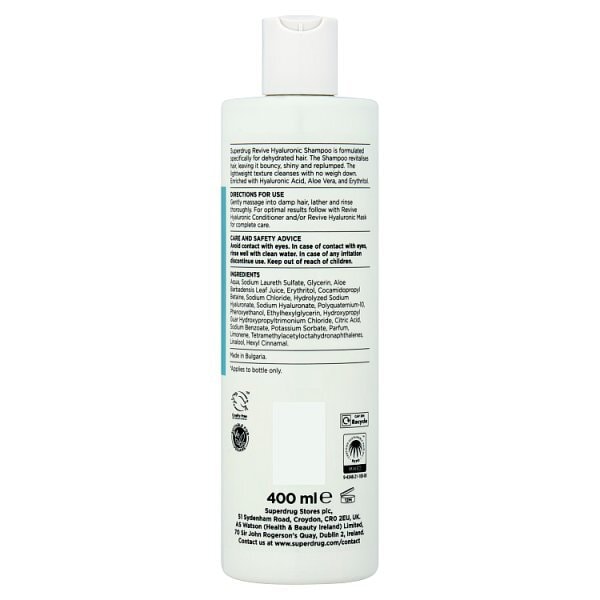 Superdrug Revive Hyaluronic Shampoo 400ml