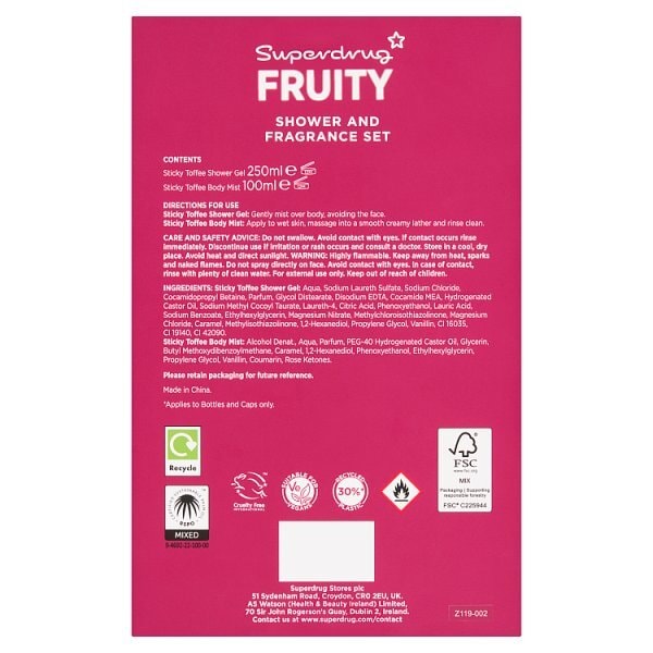 Superdrug Fruity Sticky Toffee Duo Gift Set
