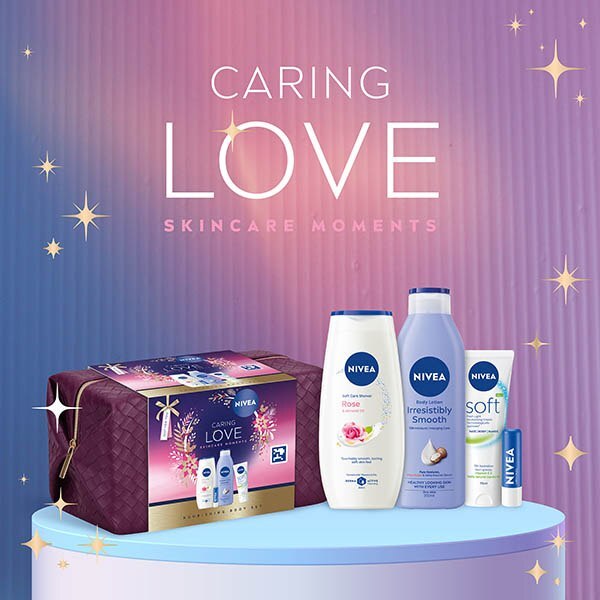 Nivea Caring Love Pamper Wash Bag Christmas Gift Set