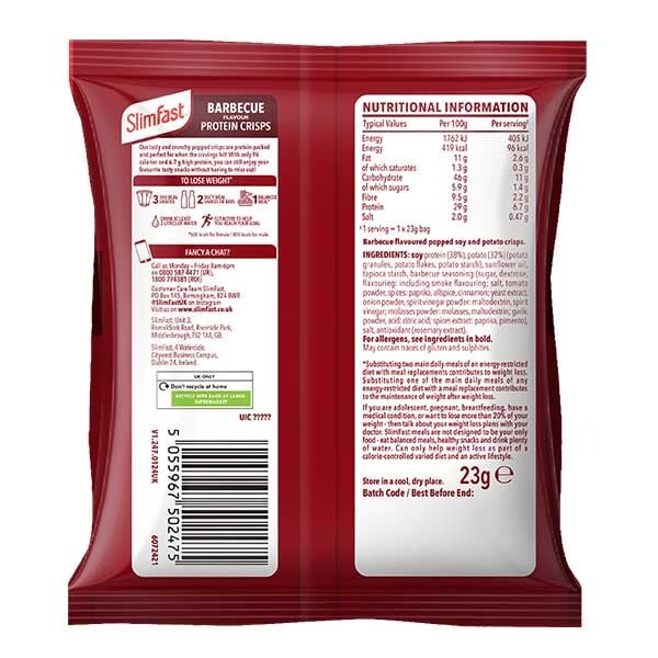 Slimfast Protein Crisps Bbq 23G