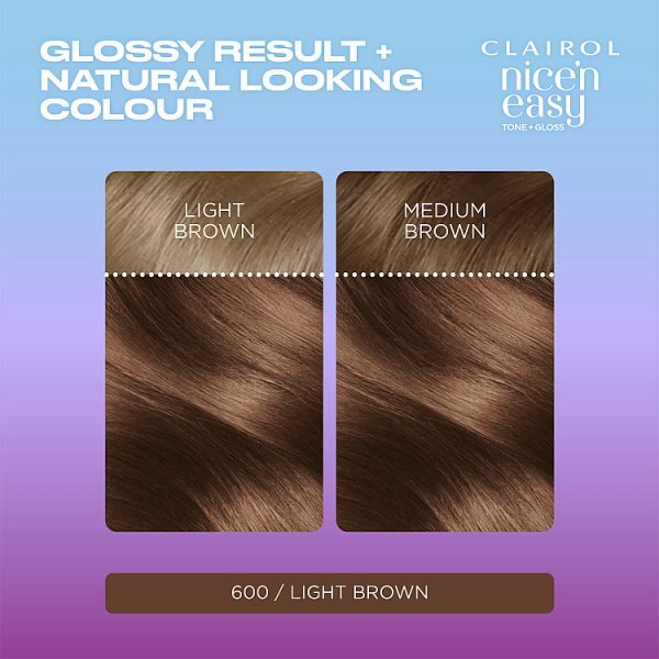 Clairol Nice'n Easy Tone+Gloss Semi-Permanent Hair Dye Light Brown