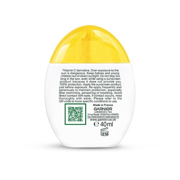 Garnier Vitamin C* Wonder Tint SPF50+, Dark Shade, All-In-1 Tinted Fluid, Even, Protect and Brighten Skin, 5% Vitamin C*, Niacinamide, Glycerin - 40ml