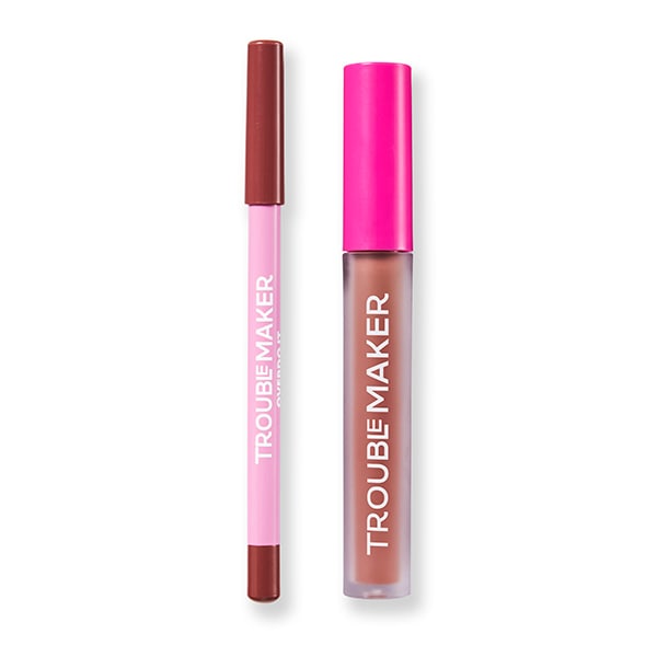 Trouble Maker Frenemies Lip Kit Lip Liner and Matte Lip Fair Game Brown