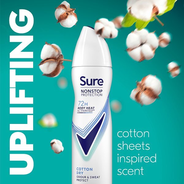 Sure Nonstop Protection Cotton Dry Anti-Perspirant Aerosol 150 ml