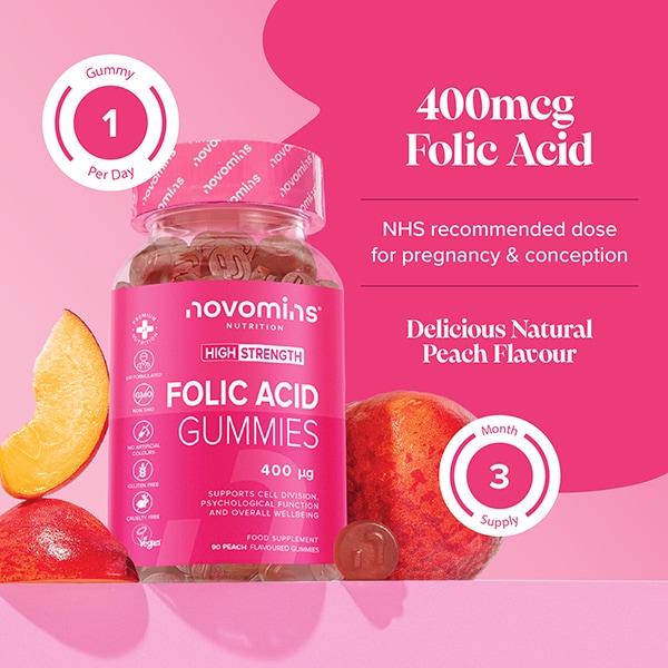 Novomins Folic Acid Gummies 90 Gummies