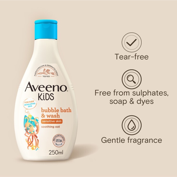 Aveeno Kids Bubble Bath & Wash 250Ml