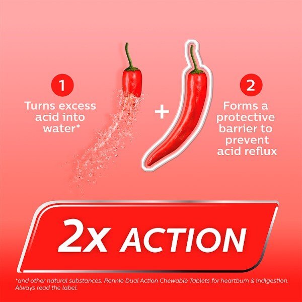 Rennie Dual Action Heartburn Chewable 24 Tablets