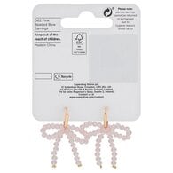 Superdrug Pink Beaded Bow Earrings