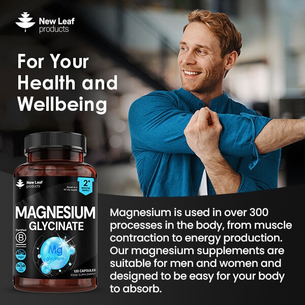 New Leaf Magnesium Glycinate High Strength Capsules 1040mg
