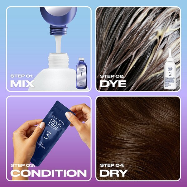 Clairol Nice'n Easy Tone+Gloss Semi-Permanent Hair Dye Dark Warm Brown