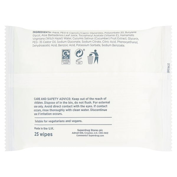 Superdrug Micellar Face Cleansing Wipes 25's
