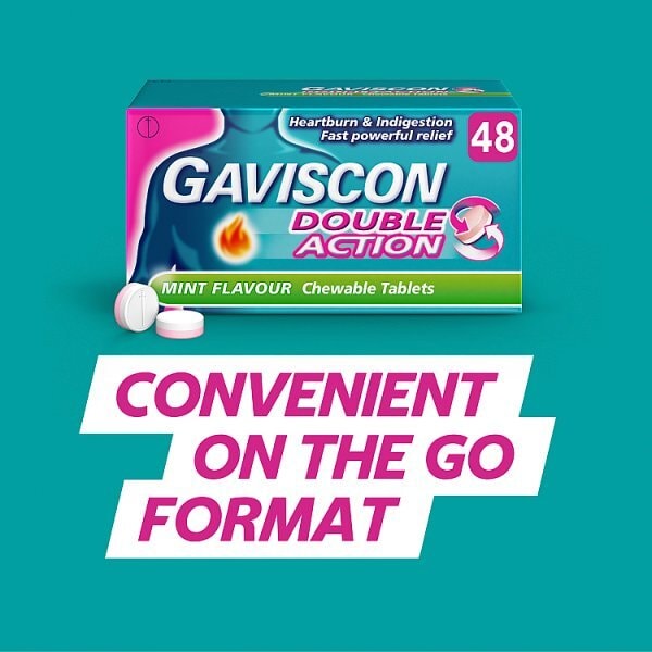 Gaviscon Heartburn & Indigestion Double Action Mint 48s