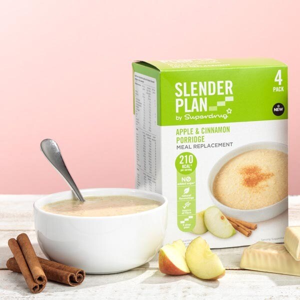 Superdrug Slenderplan Apple and Cinnamon Porridge 4 pack
