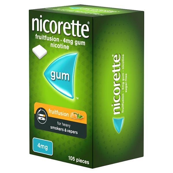Nicorette Fruitfusion 4mg Gum Nicotine 105s (Stop Smoking)