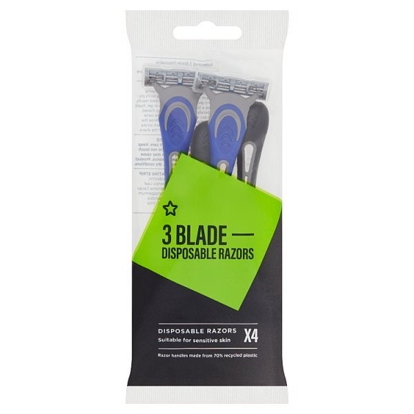 Superdrug Male 3 Blade Disposable Razors x4