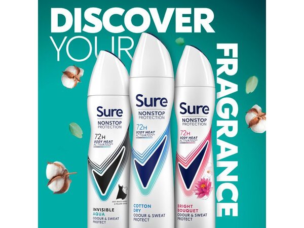 Sure Nonstop Protection Invisible Aqua Anti-Perspirant Aerosol 150 ml