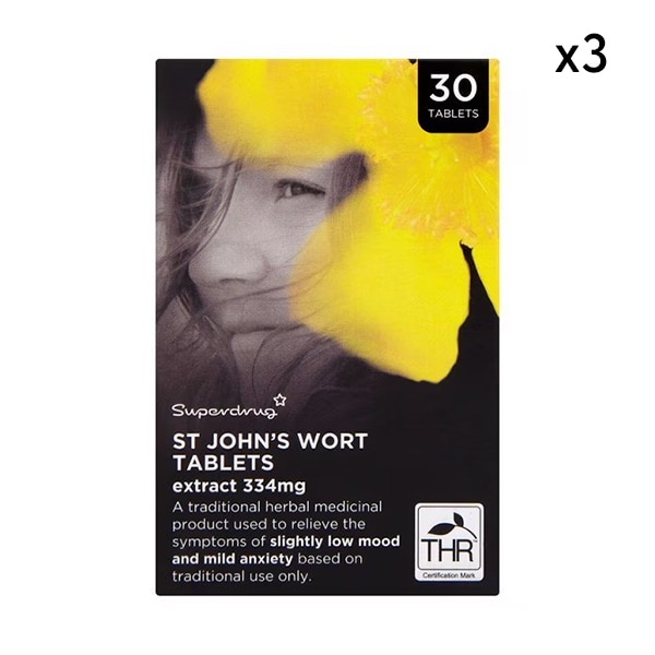 Superdrug St John's Wort Tablets x 3 Packs Bundle