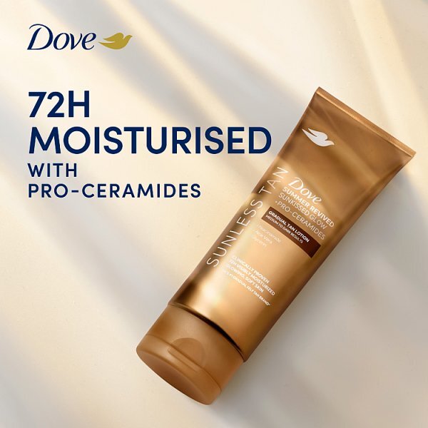 Dove Summer Revived Sunless Gradual Tan Lotion Sunkissed Glow + Pro-Ceramides in Medium to Dark 200ml