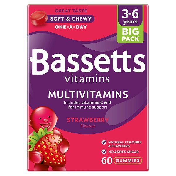 Bassetts Vitamins Multivitamins Strawberry 3-6 Years 60s