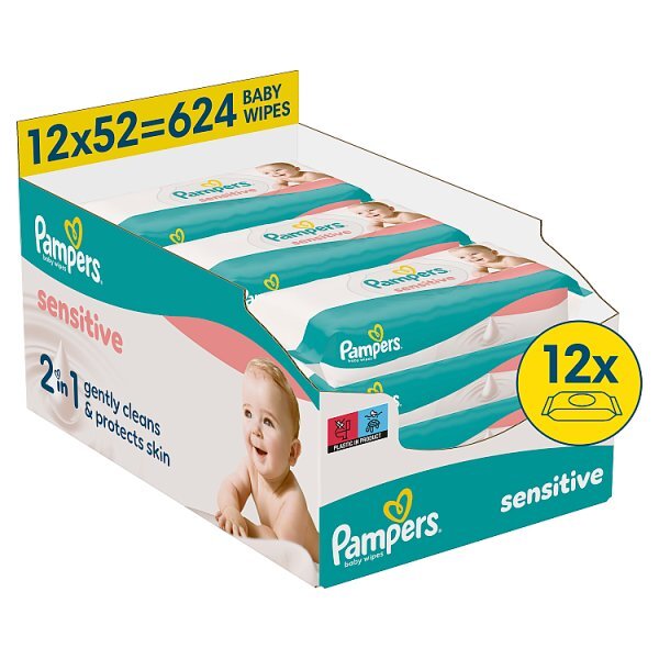 Pampers Sensitive Baby Wipes 12 Packs, 624 Wipes