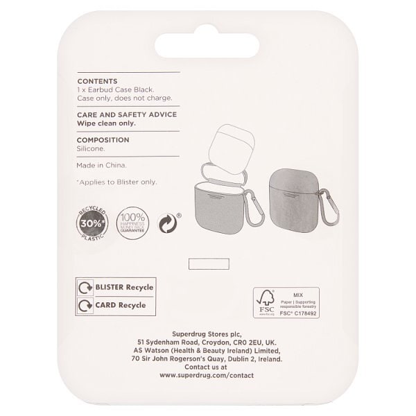 Superdrug Airpod Case Black