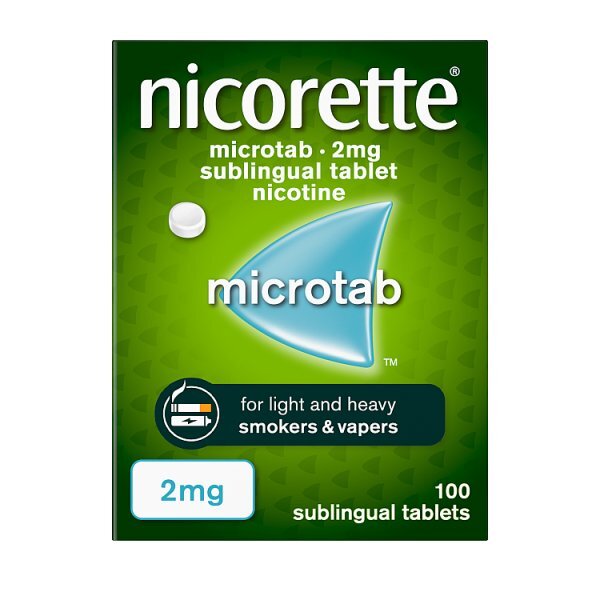 Nicorette Microtab 2mg Nicotine 100 Tablets (Stop Smoking)