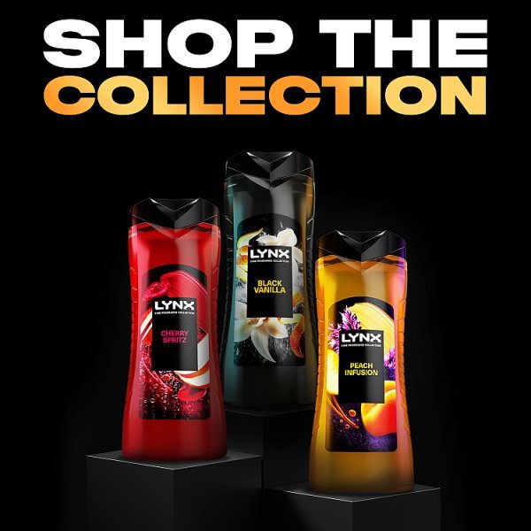 Lynx Black Vanilla Shower Gel Body Wash For Men 400Ml